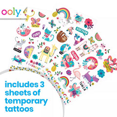 Ooly tatouages à paillettes unicornes, designs féériques pour enfants