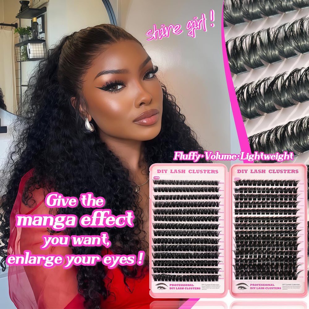 OOPPOO grappes cils Manga - densité 100D+120D pour regard soutenu.
