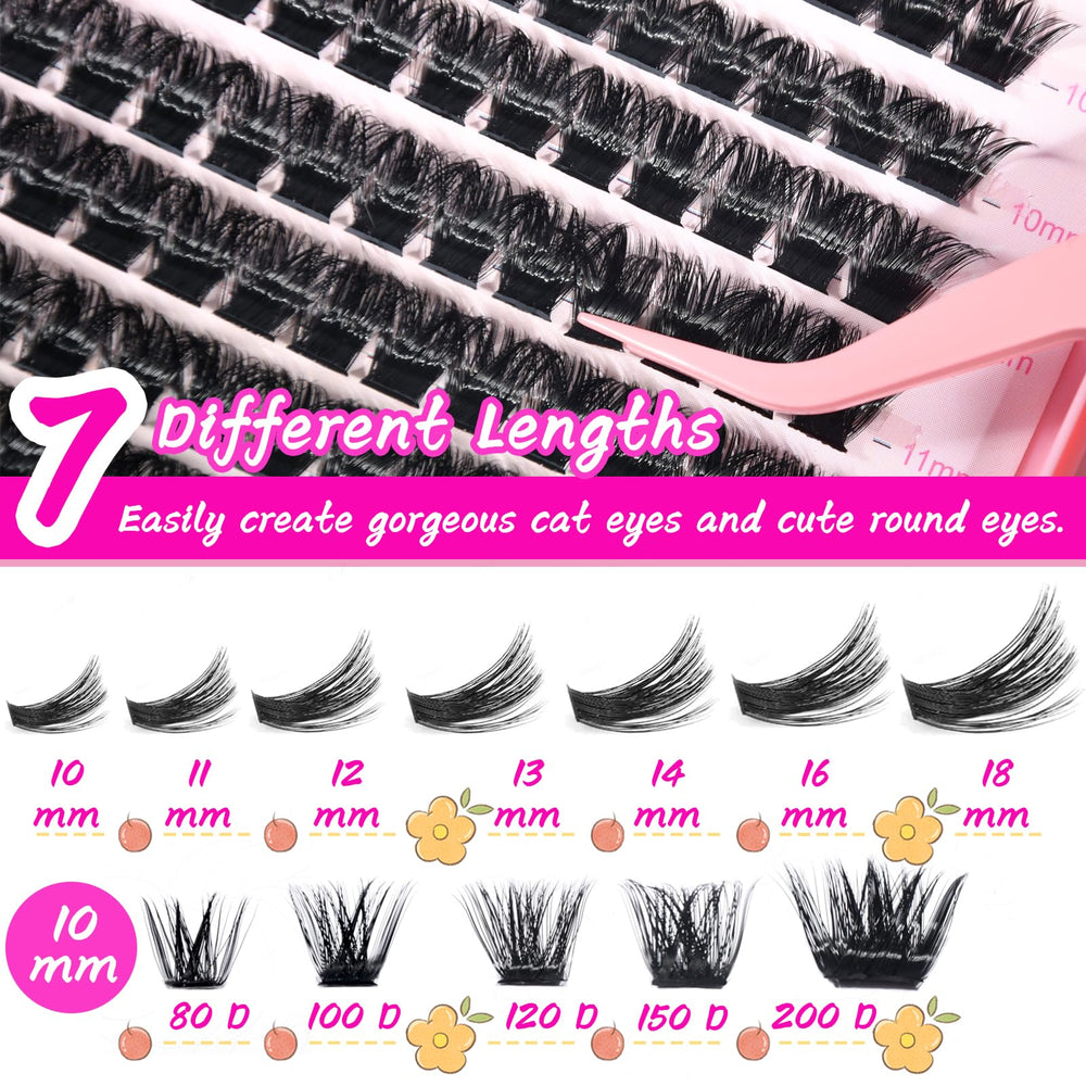 OOPPOO Manga Lash Clusters bande fine et douce pour port quotidien