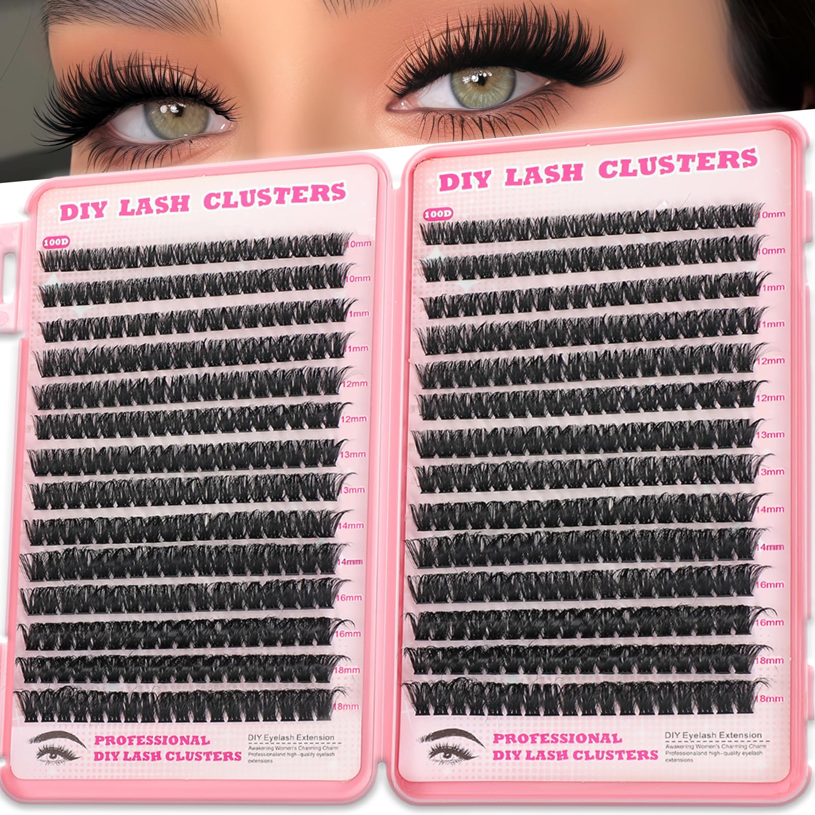 OOPPOO Manga Lash Clusters densité 100D et longueur 10–18 mm pour un regard profond