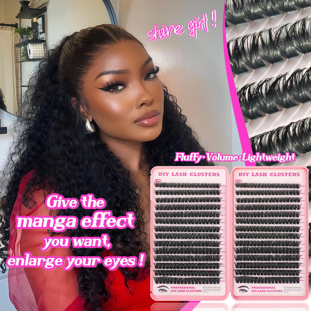 OOPPOO Manga Lash Clusters fibre réaliste pour un rendu naturel et doux