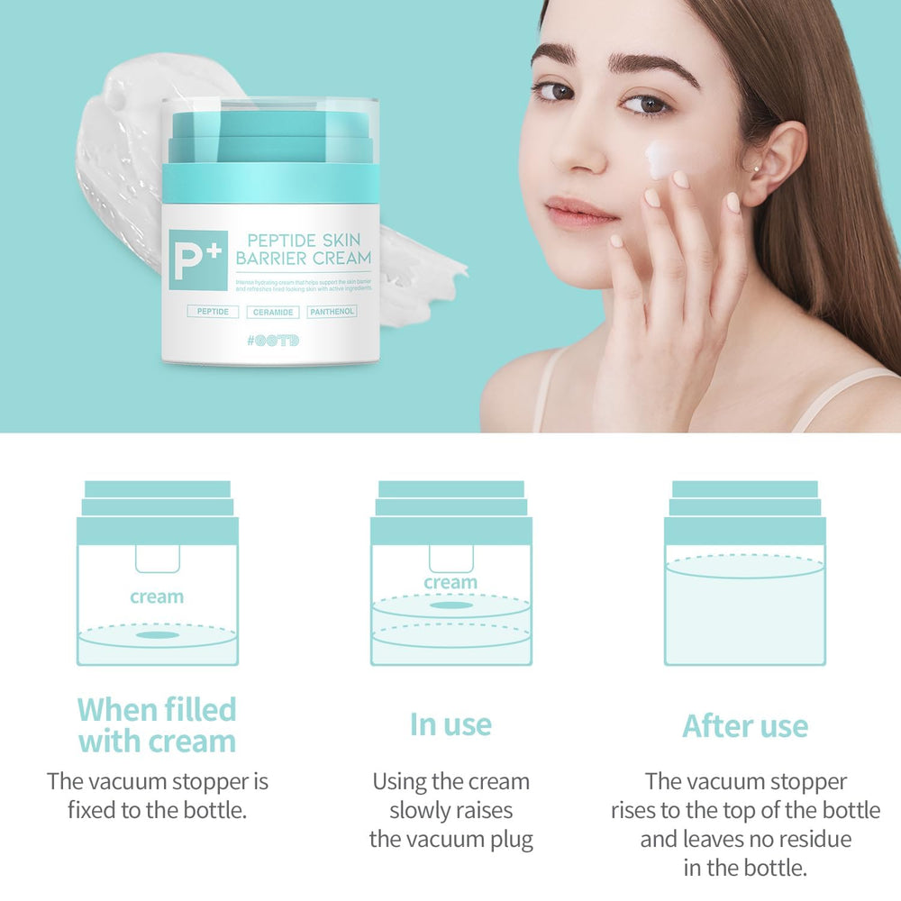 ootd crème-peptide application visage – facile à appliquer sur le visage.