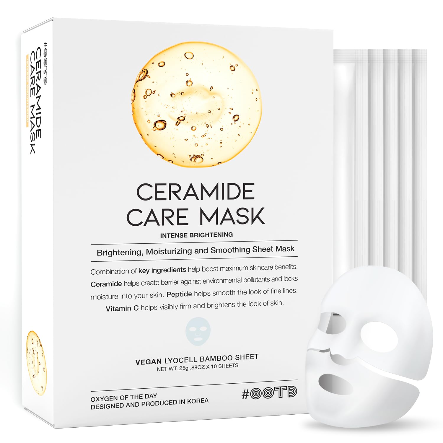 #OOTD masque-feuille ceramide éclaircissant pour le visage, hydratation et éclat.