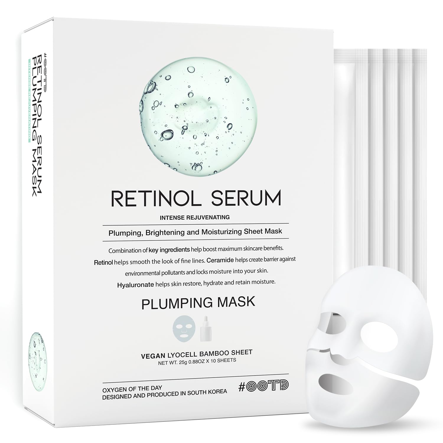 #OOTD masque-feuille-retinol-vegan : peut aider à raffermir et lisser les ridules.