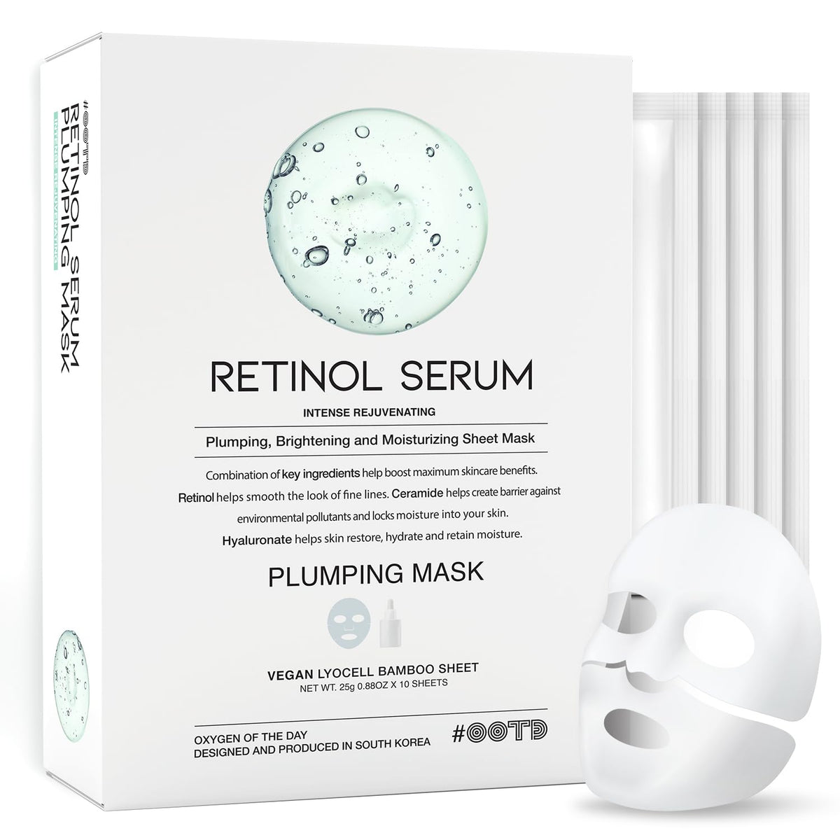 #OOTD masque-feuille-retinol-vegan : peut aider à raffermir et lisser les ridules.