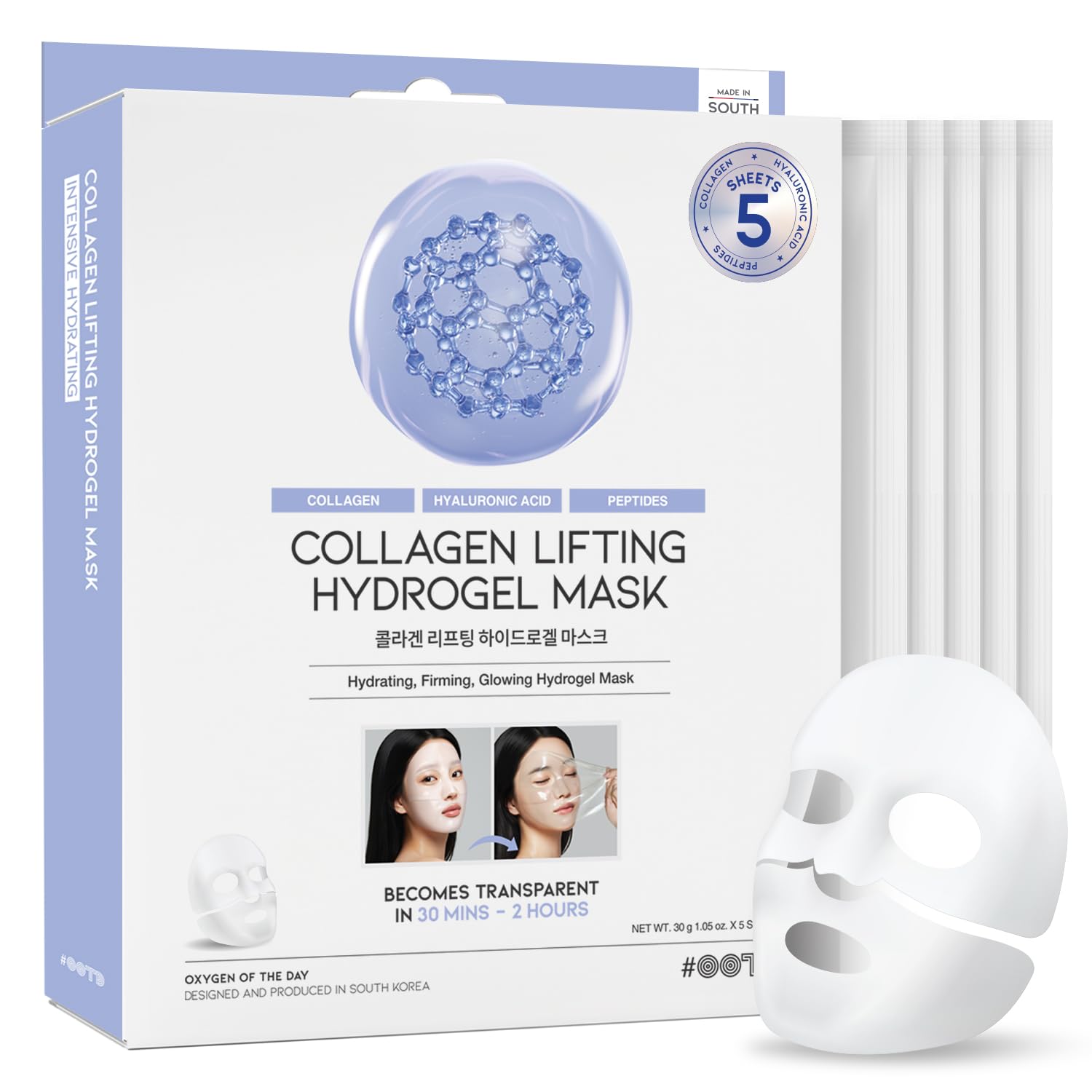 Masque hydrogel lifting #OOTD pour un effet lifting et hydratation.