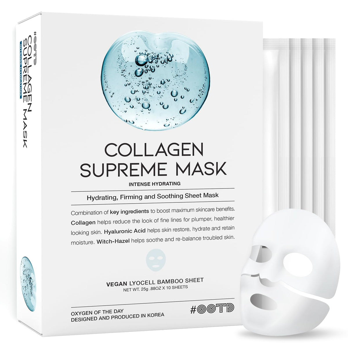 Le masque visage #OOTD collagene hydratant hydrate en profondeur et soutient l'élasticité.