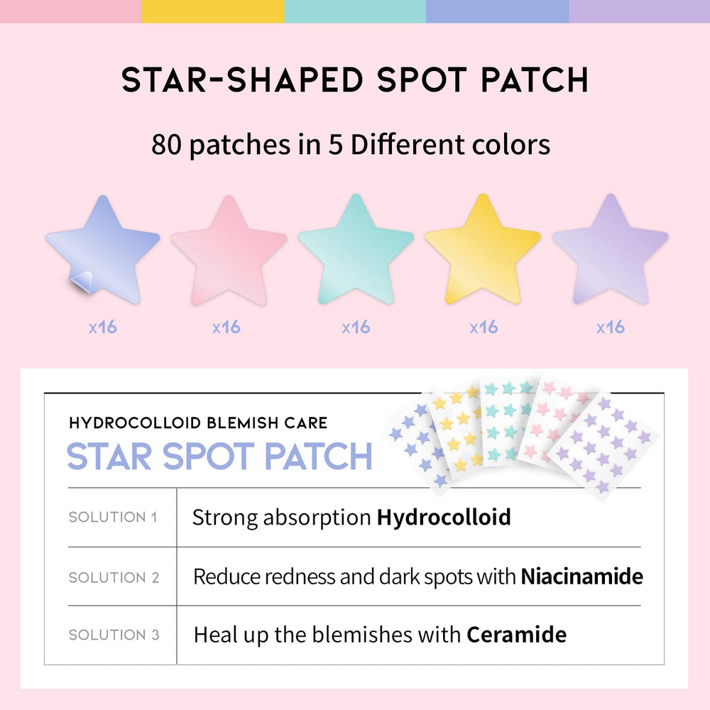 Lot de 80 patches étoiles pastel #OOTD pour routine quotidienne