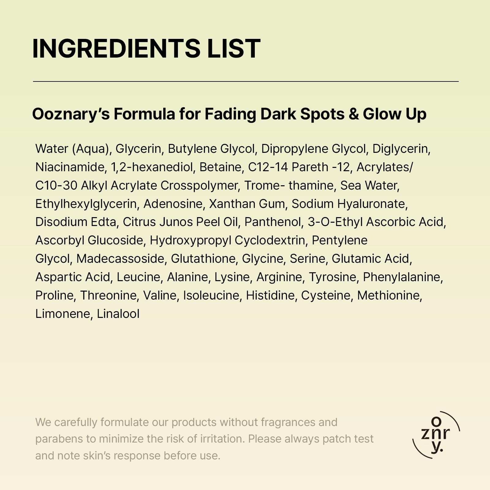 OOZNARY Vita 3 Sérum, exfoliation-douce favorise un teint uniforme.