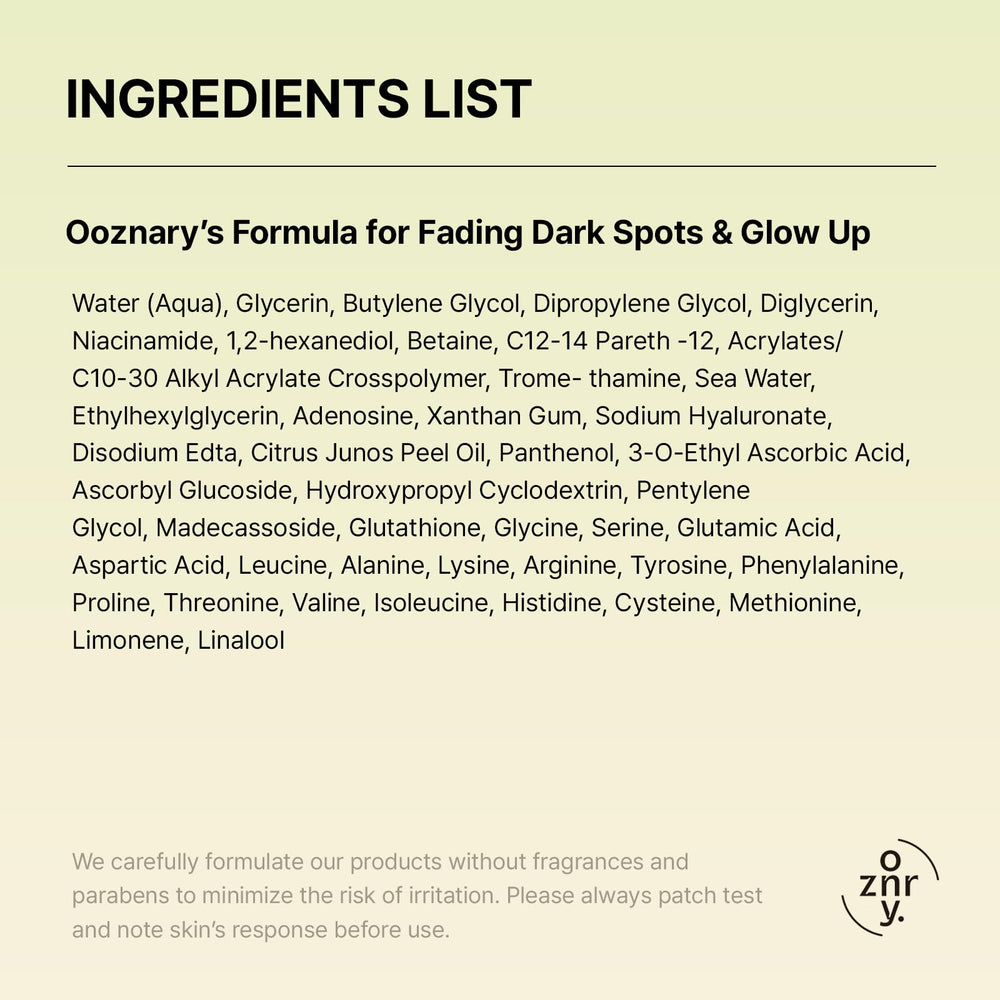 OOZNARY Vita 3 Sérum, exfoliation-douce favorise un teint uniforme.