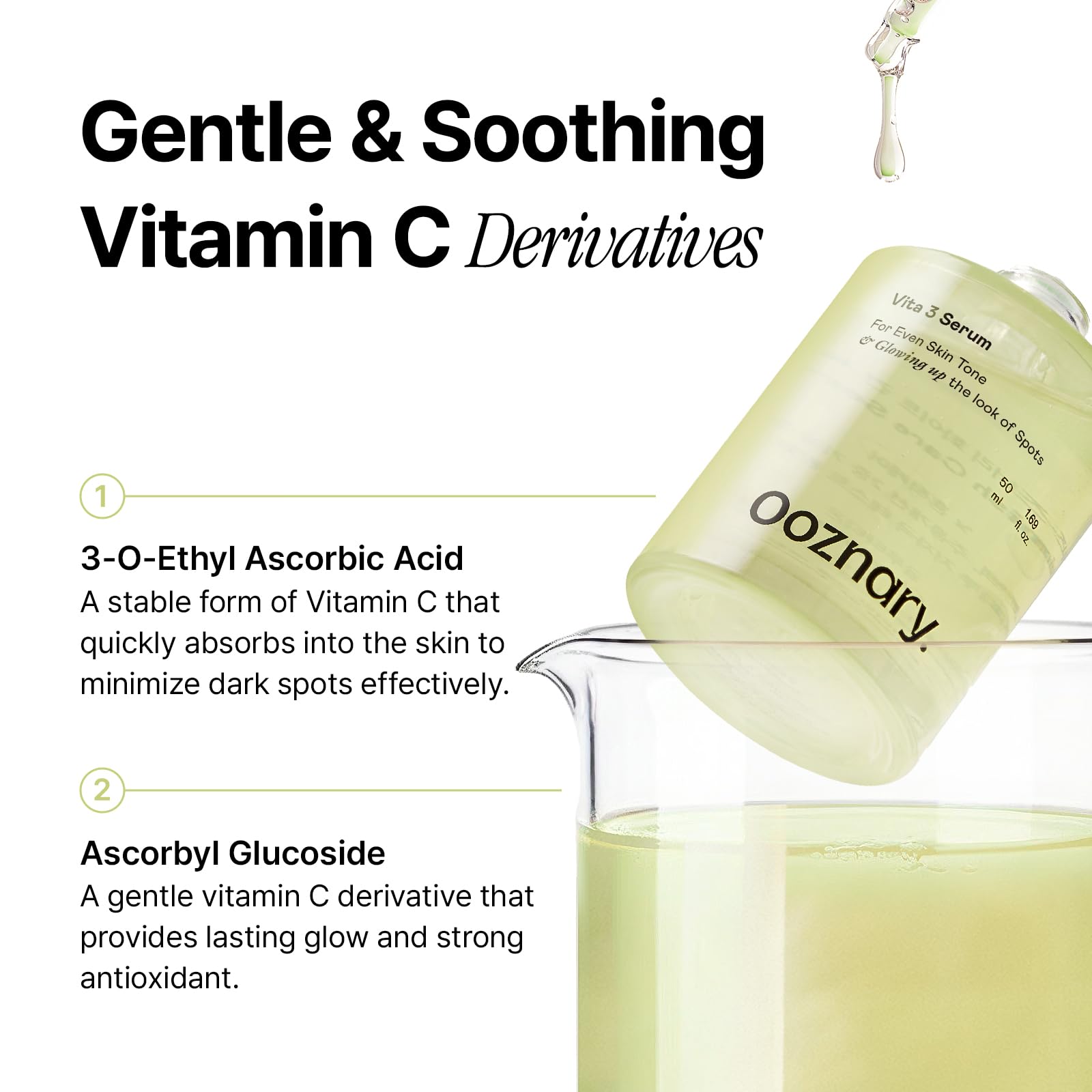 OOZNARY Vita 3 Sérum, texture légère, sensation non collante après application.
