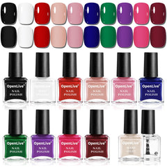 OpenLive ensemble vernis ongles 12 pièces: fini lisse et couleur riche pour vos looks quotidiens.