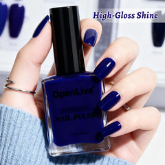 OpenLive vernis bleu, base idéale pour nail art.