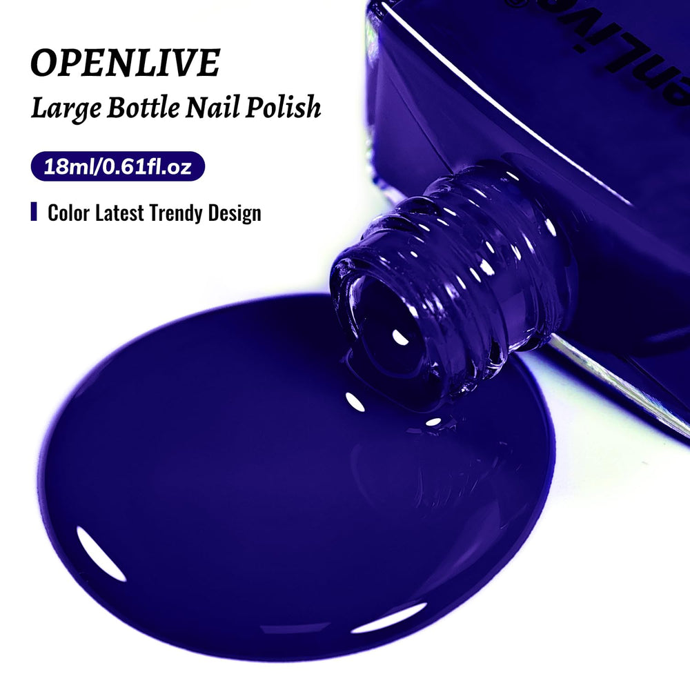 OpenLive vernis bleu, idéal pour manucure minimaliste ou française.