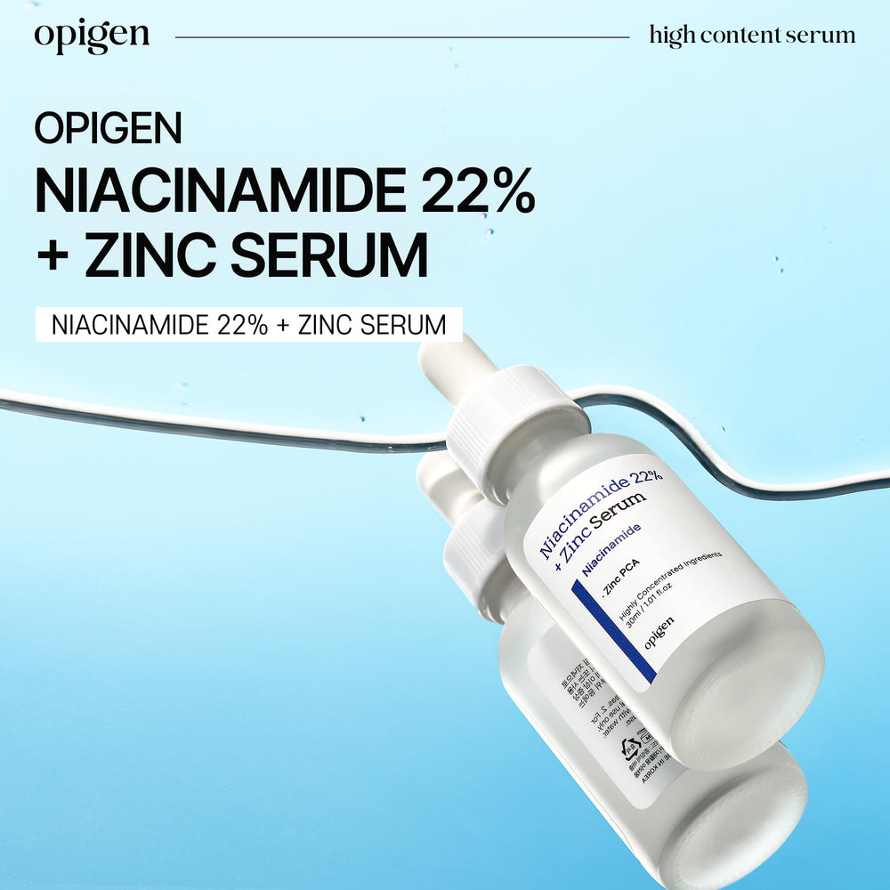 Opigen zinc pour le contrôle des pores et l'équilibre de la peau du visage.
