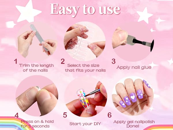 OPkssnails produit durable et réutilisable pour ongles, sans colle nécessaire.