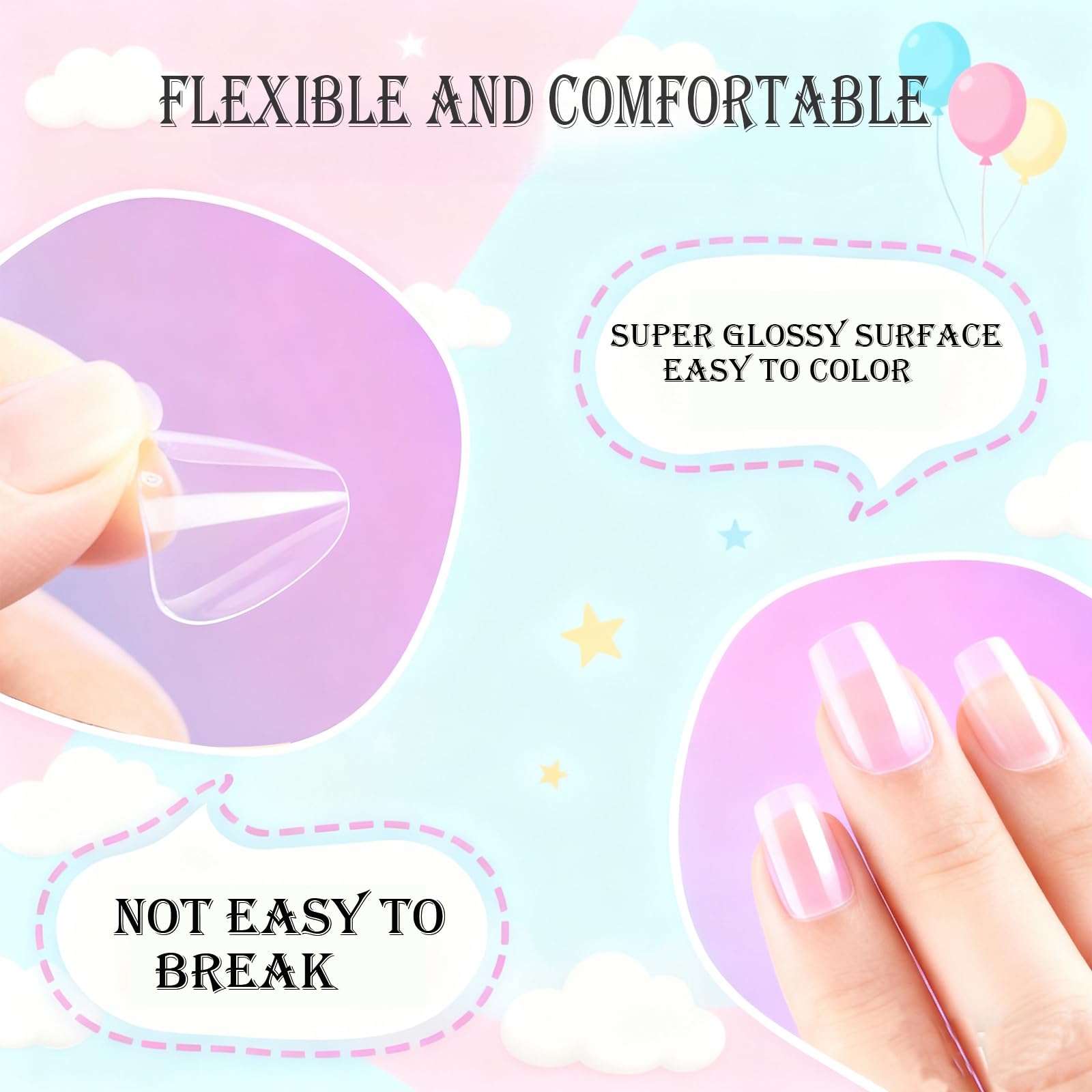 OPkssnails pré-collés, application rapide et dépose sans effort.