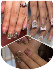 OPMADM charmes or 3D pour ongles, brillance et texture.