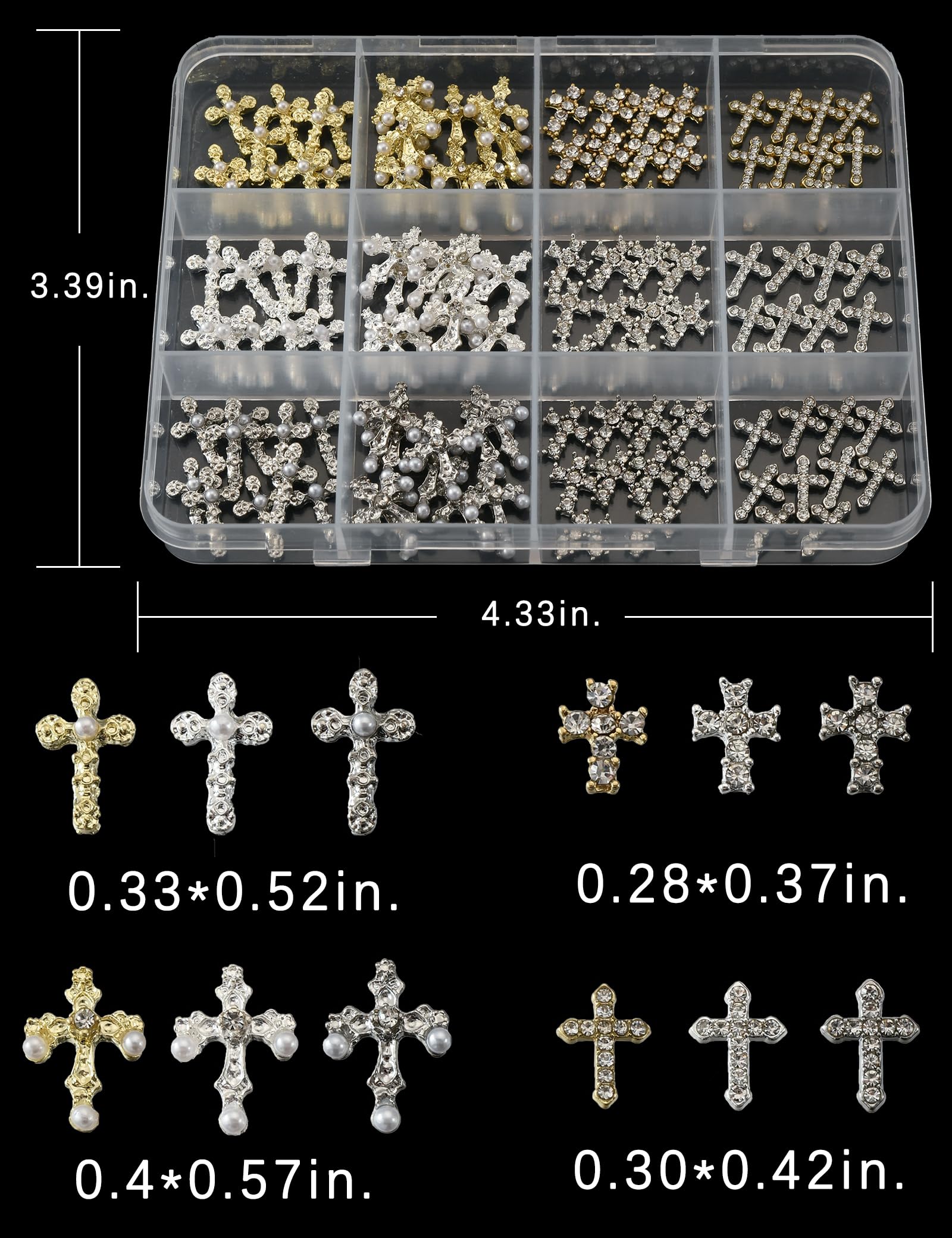 OPMADM croix pour ongles or, fini doré lumineux pour une manucure chic.