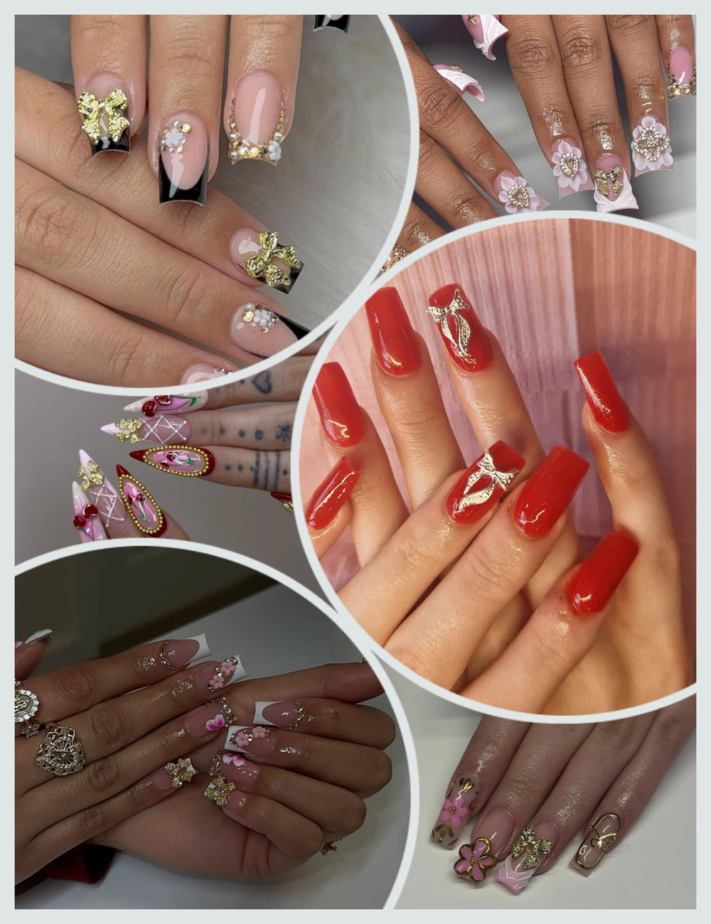 OPMADM utilisation polyvalente des charmes or sur ongles et objets.