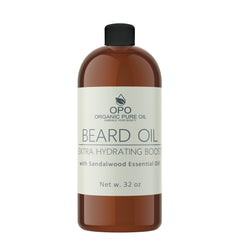 OPO Huile Barbe Sandalwood dans sa bouteille, hydratation pour peau et poils.