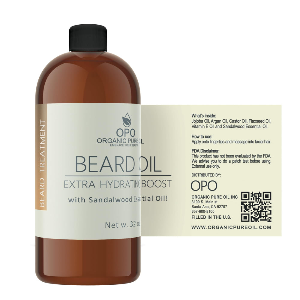 Texture soyeuse de l'huile Barbe Sandalwood OPO pour assouplir les poils.