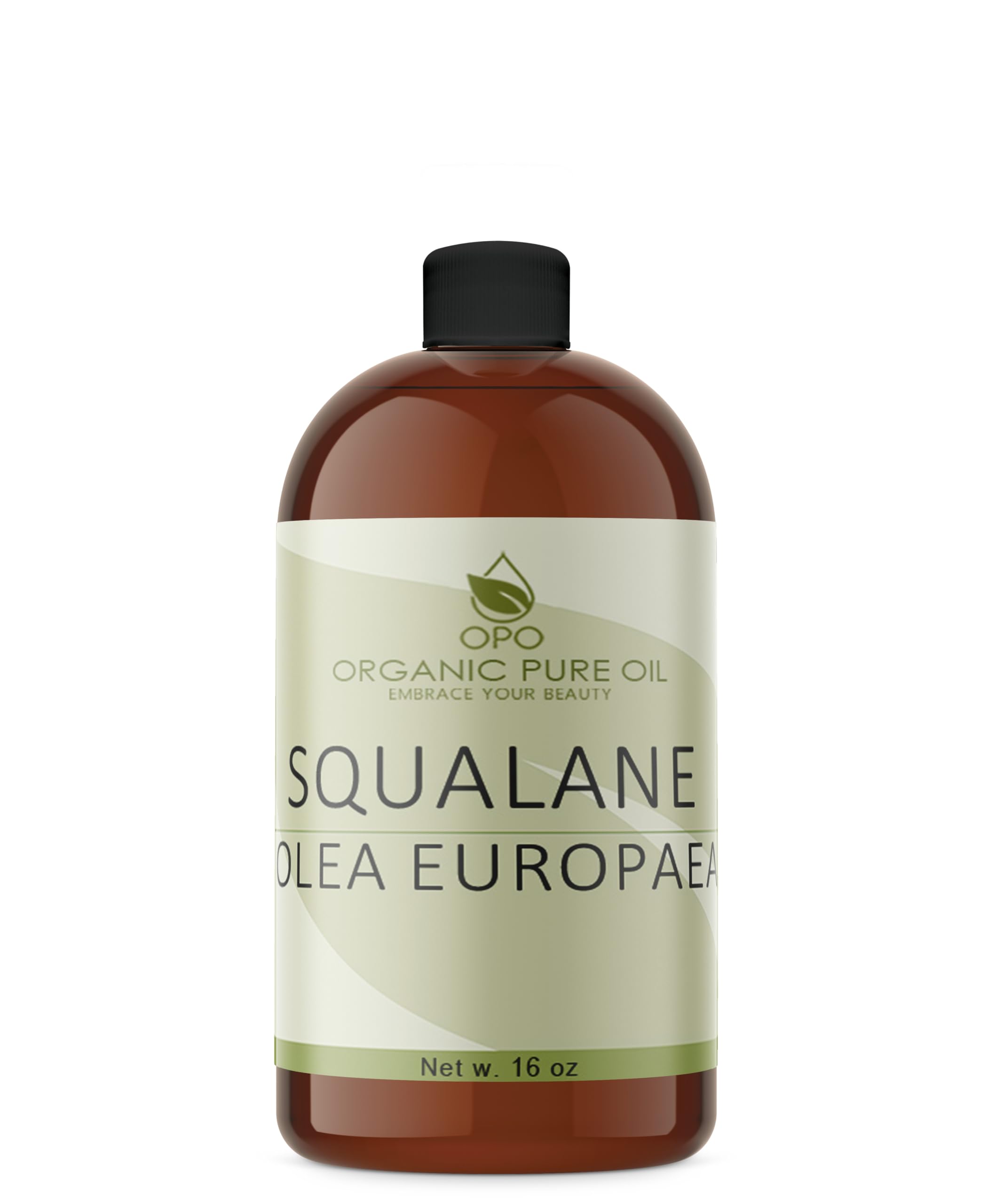 OPO Huile Squalane Pure Olive, bouteille de 16 onces, hydratation légère et absorption rapide.