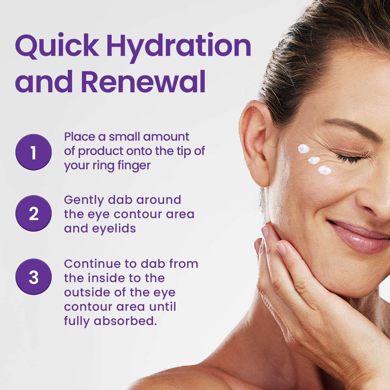 Dermatologist-tested Optase LIFE product suitable for sensitive skin around eyes.