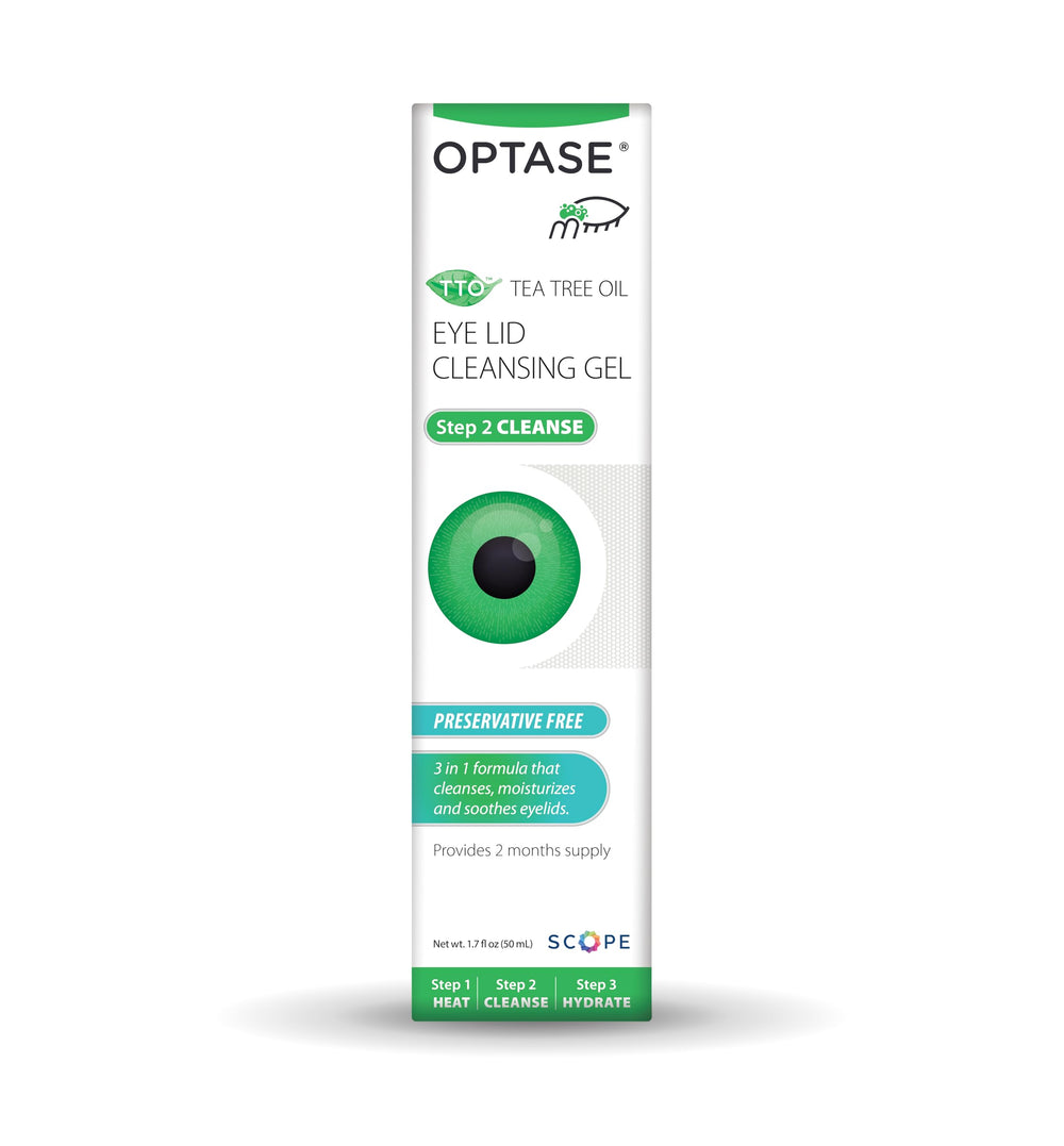 Optase TTO gel on hand ready for easy eyelid cleansing