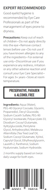 Optase TTO packaging label highlights tea tree oil and hyaluronic acid
