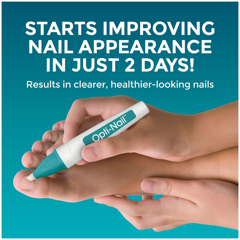 Opti-Nail dermatologist-tested label indicates trusted nail care.