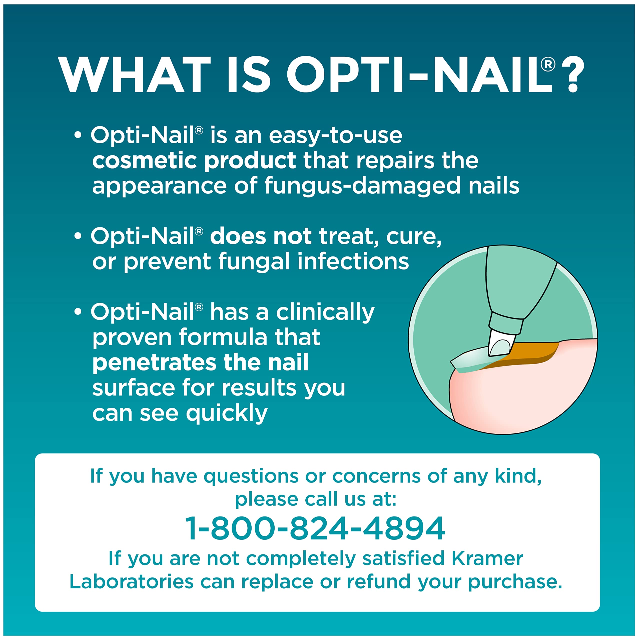 Opti-Nail full product bottle highlights discreet, no-mess use.