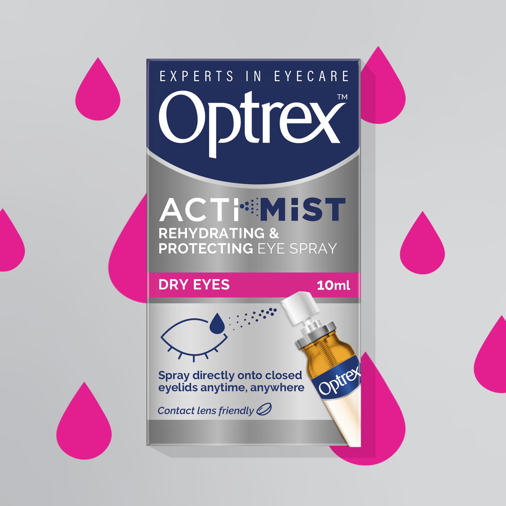 Optrex ActiMist – solution quotidienne pour un confort oculaire durable.