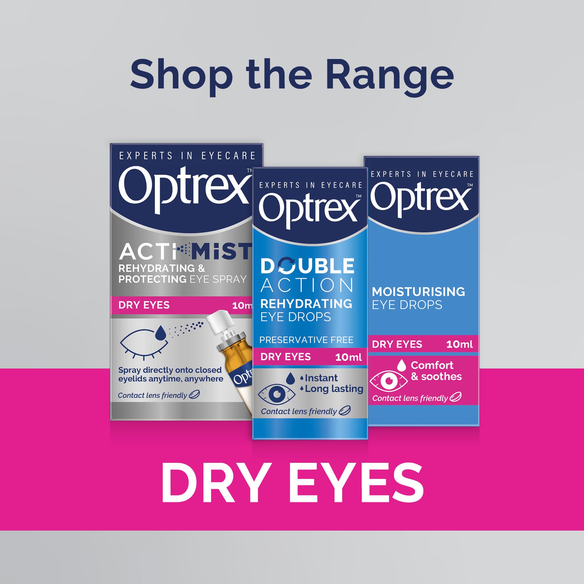 Optrex ActiMist – format portable, idéal en voyage ou sac à main.