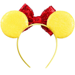 Opzzqz serre-tete oreilles souris noeud paillete rose, parfait pour costume.