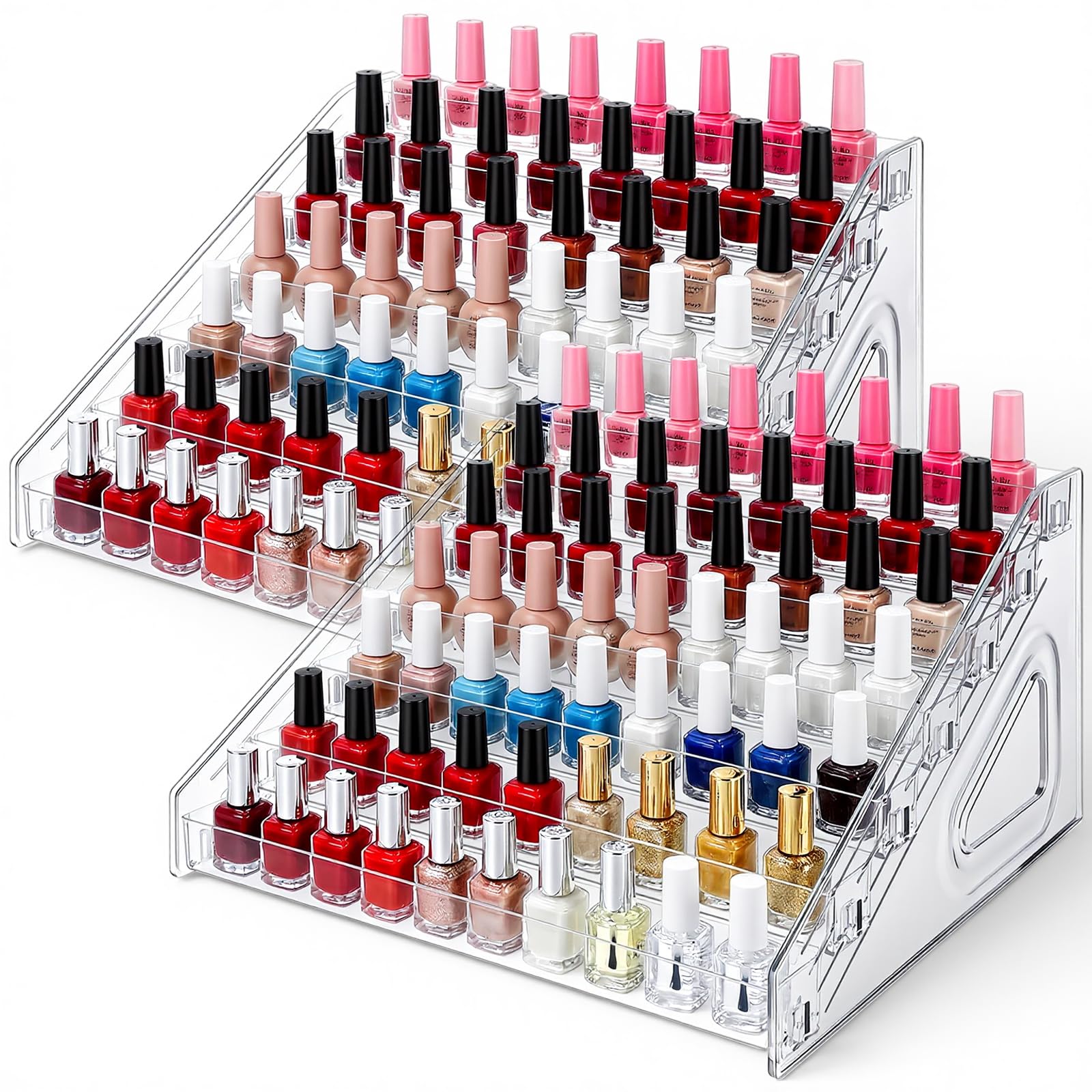 Oqqlin Organisateur vernis 7 étages transparent, accès rapide.