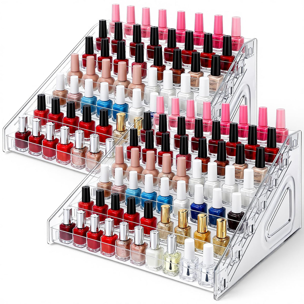 Oqqlin Organisateur vernis 7 étages transparent, accès rapide.