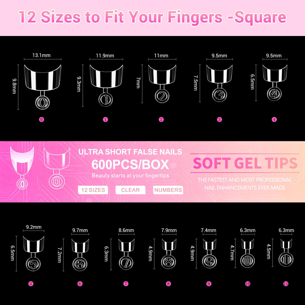 Oquml emballage 600 pièces d'ongles, facilité de stockage