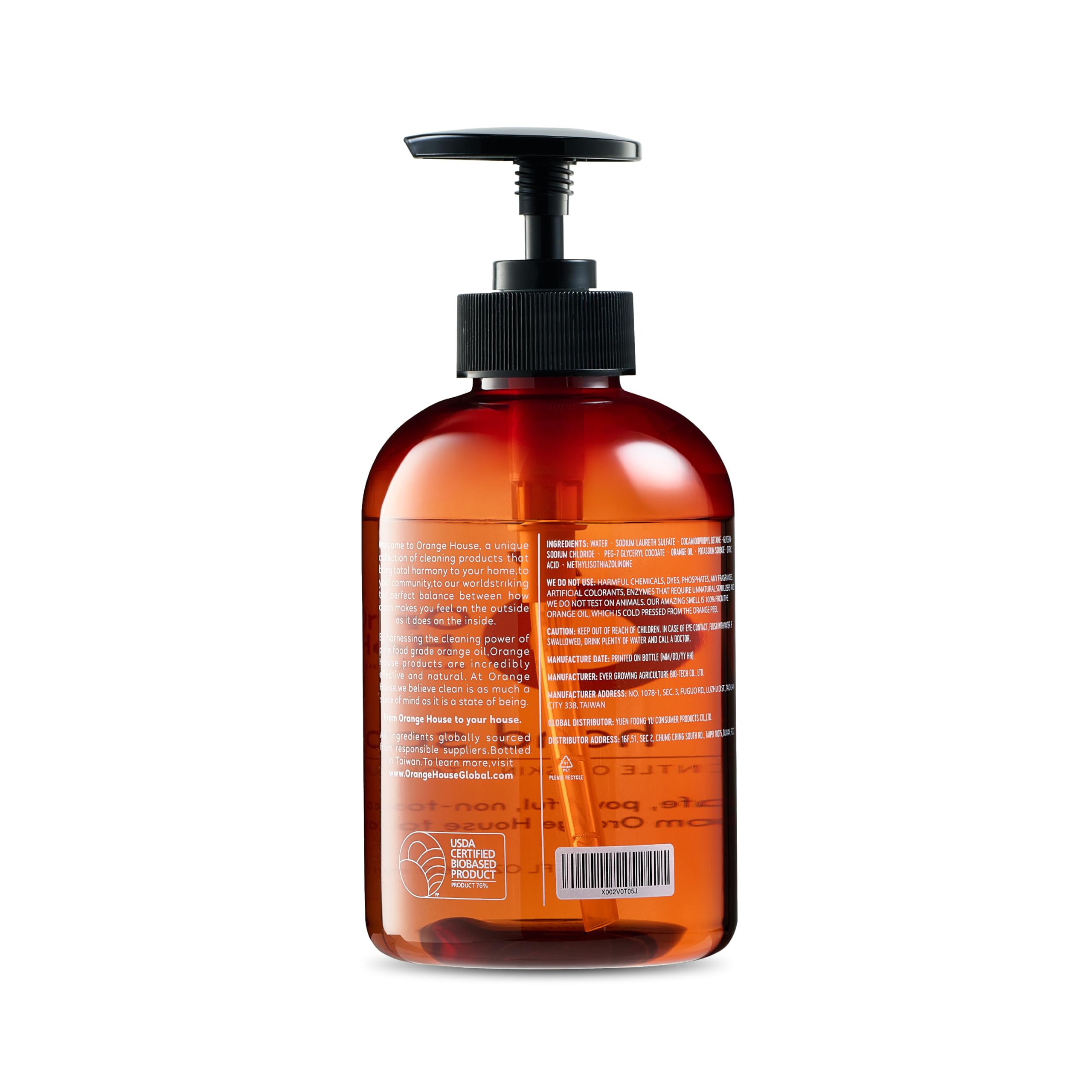Utilisation quotidienne du savon Orange House pour mains propres.