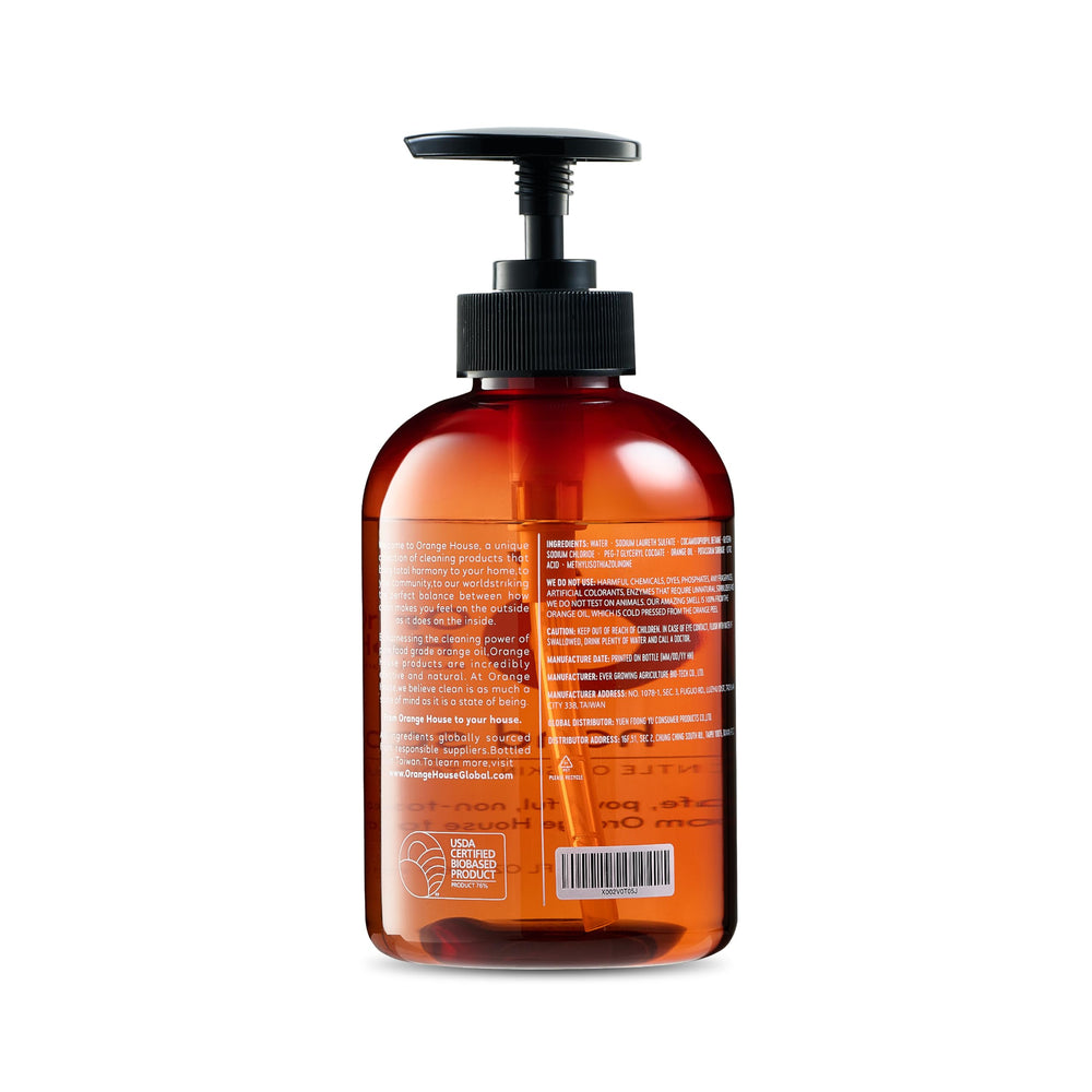 Utilisation quotidienne du savon Orange House pour mains propres.