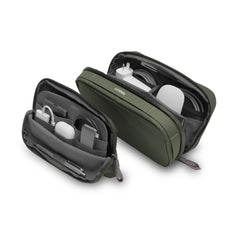 Pochette Olive Tech Orbitkey à double rangement facilitant l'organisation lors des déplacements