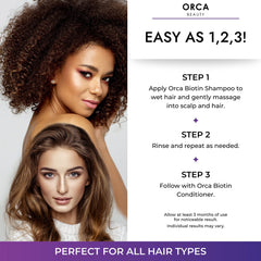 Orca Beauty Texture Shampoing Biotine – texture crémeuse et nettoyage doux.