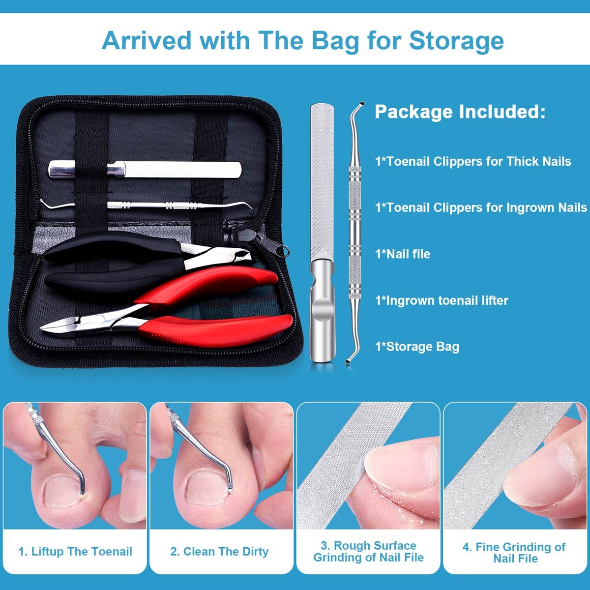 Orelex ensemble outils pour ongles épais à domicile.
