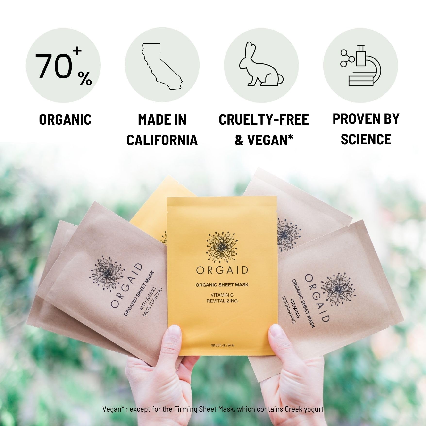 ORGAID Masque Feuille Bio – raffermissant pour une sensation de fermeté après l'application.