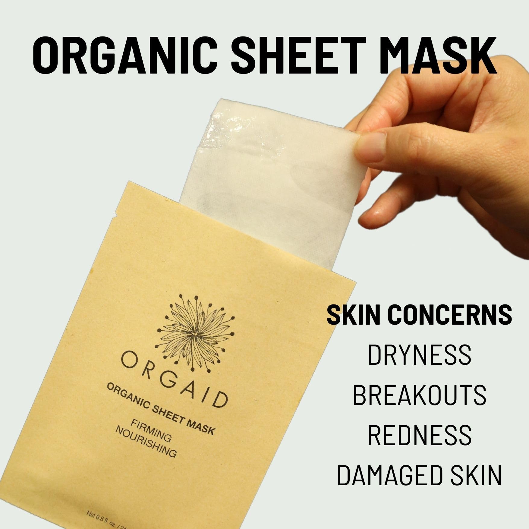 ORGAID Masque Feuille Bio – vitamine C pour revitaliser le teint en douceur.