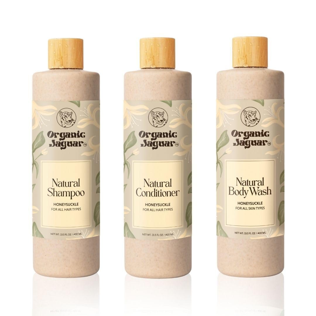 Organic Jaguar après-shampoing chèvrefeuille avec huile de ricin pour nourrir en profondeur.