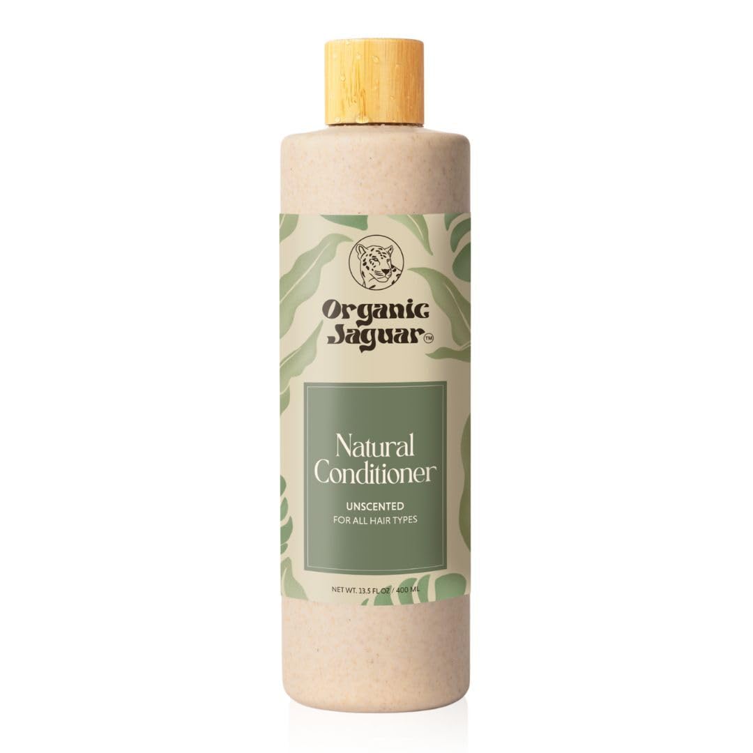 Organic Jaguar conditionneur naturel, bouteille 400 ml, hydratation durable pour tous les types de cheveux.