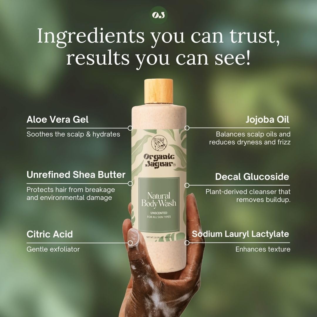 Organic Jaguar – texture onctueuse lors de l’application douche agréable.