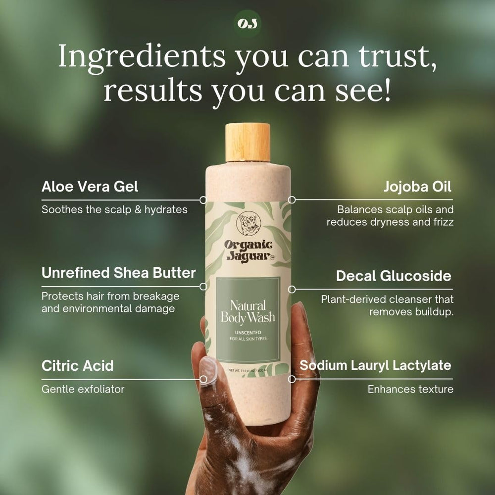 Organic Jaguar – texture onctueuse lors de l’application douche agréable.