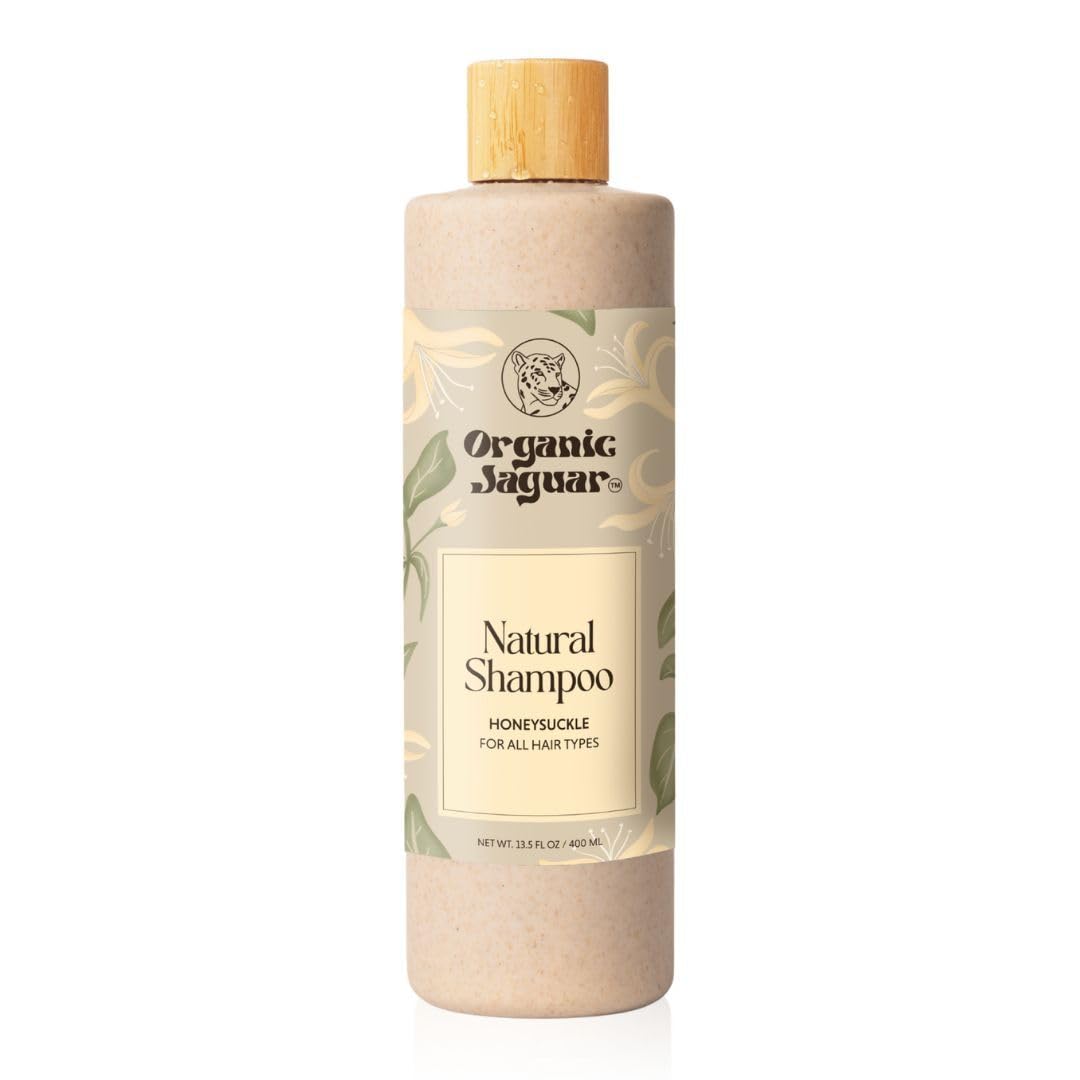 Organic Jaguar shampoing : bouteille visible, riche en huile de ricin pour cheveux plus forts.